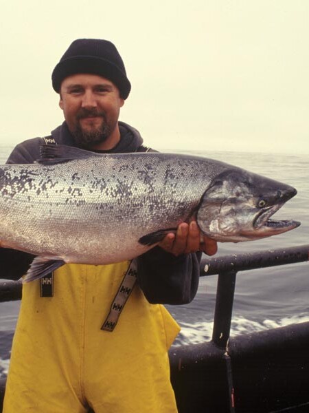 Man holding salmon