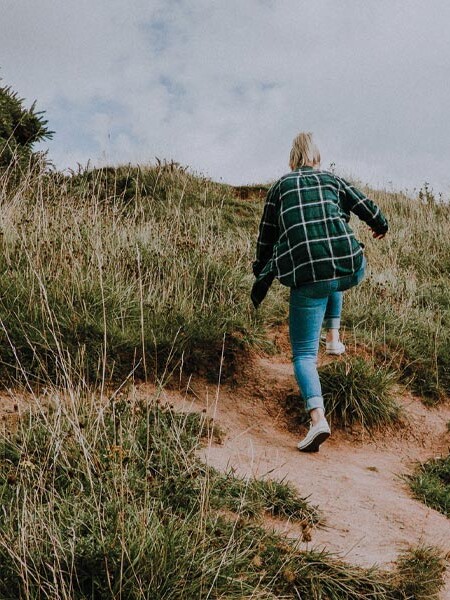 Woman hiking in Long Beach Washington